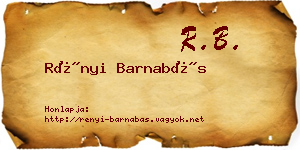 Rényi Barnabás névjegykártya